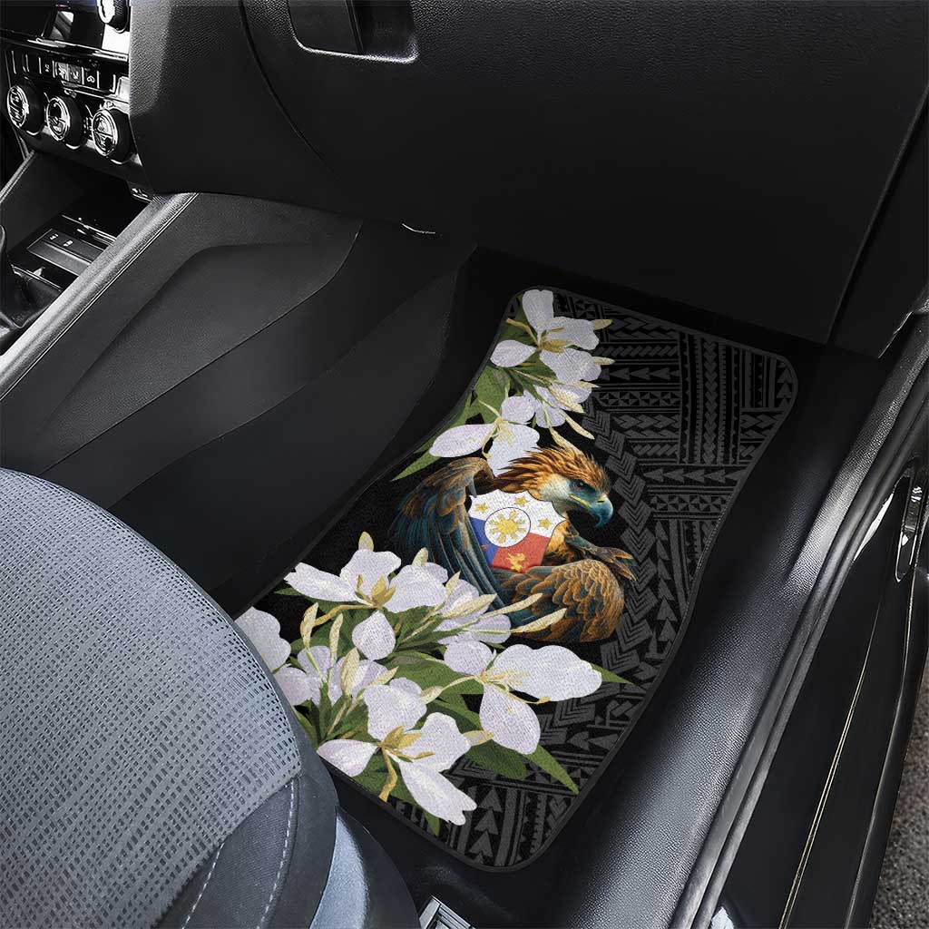 Philippines Eagle with Coat Of Arm Car Mats Simple Sampaguita Jasmine LT9 - Polynesian Pride