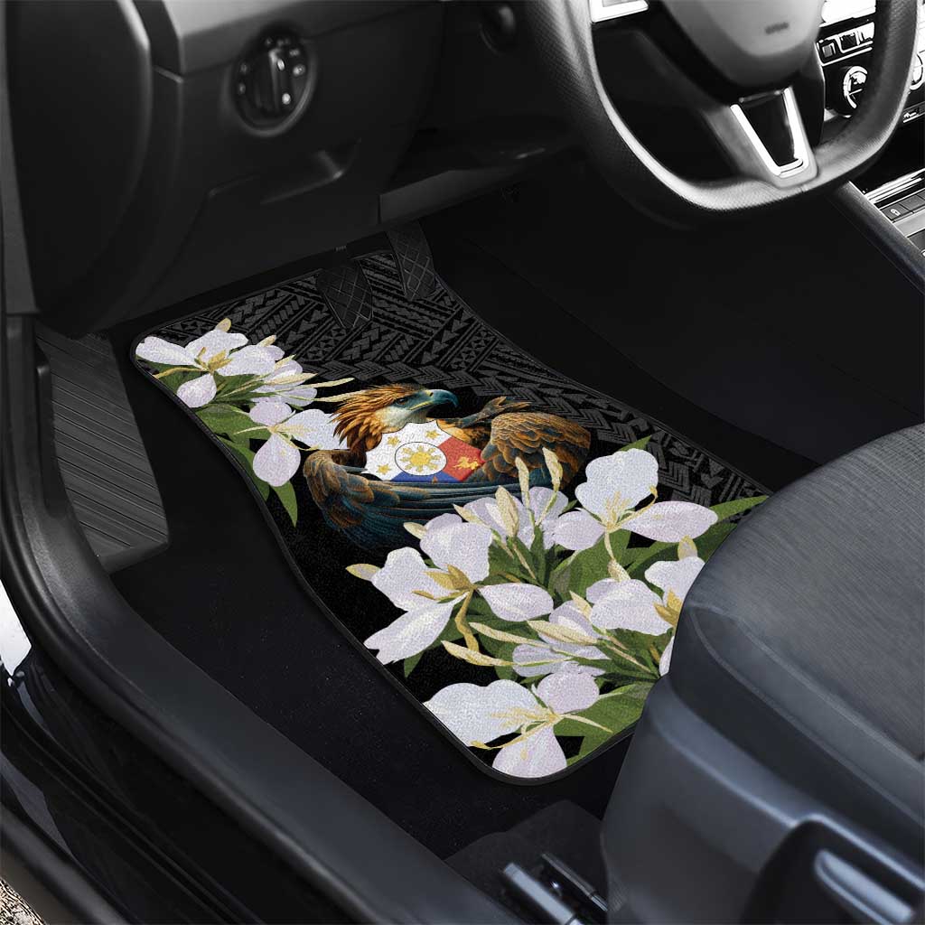 Philippines Eagle with Coat Of Arm Car Mats Simple Sampaguita Jasmine LT9 - Polynesian Pride