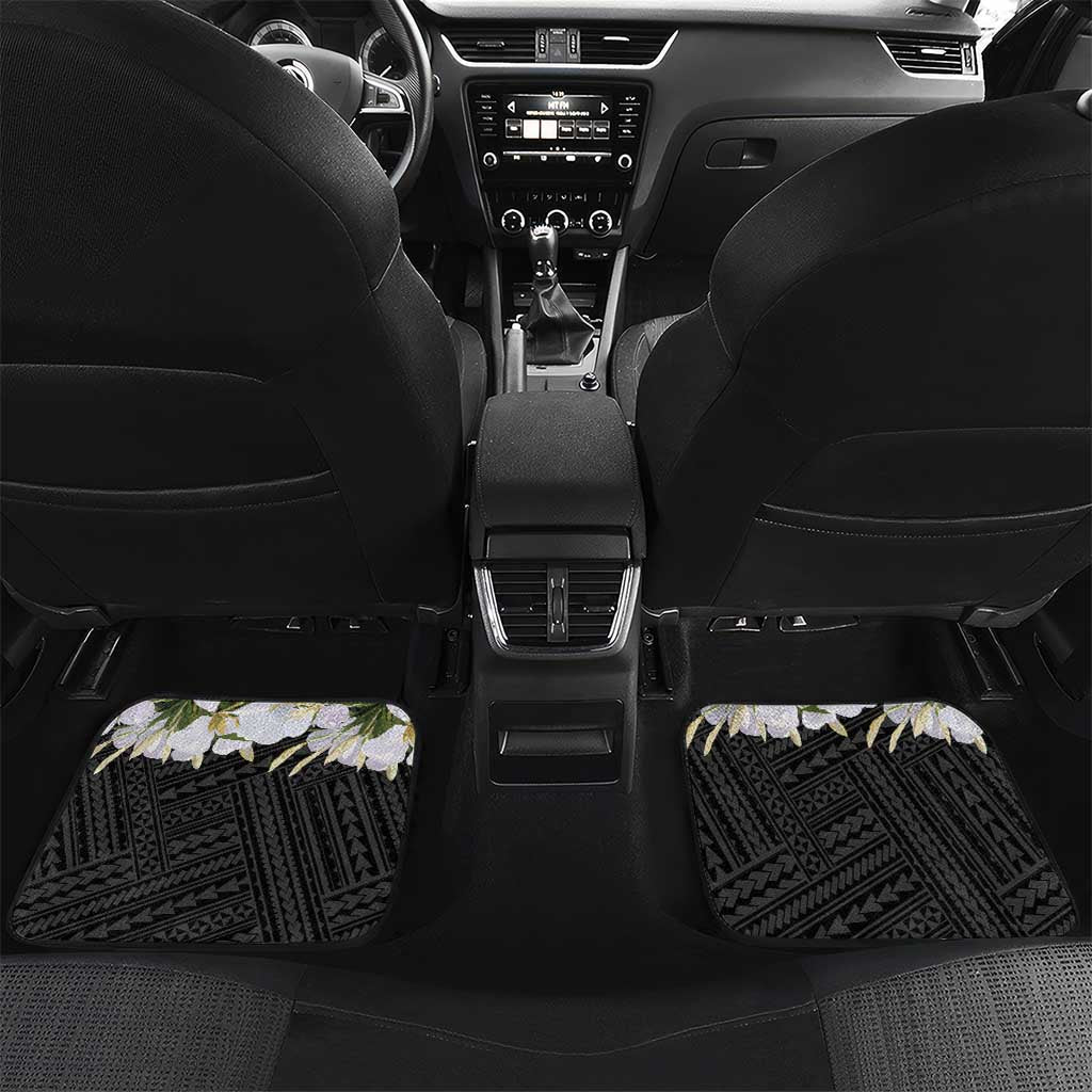 Philippines Eagle with Coat Of Arm Car Mats Simple Sampaguita Jasmine LT9 Set 2pcs - Back Black - Polynesian Pride