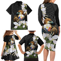 Philippines Eagle with Coat Of Arm Family Matching Long Sleeve Bodycon Dress and Hawaiian Shirt Simple Sampaguita Jasmine LT9 - Polynesian Pride