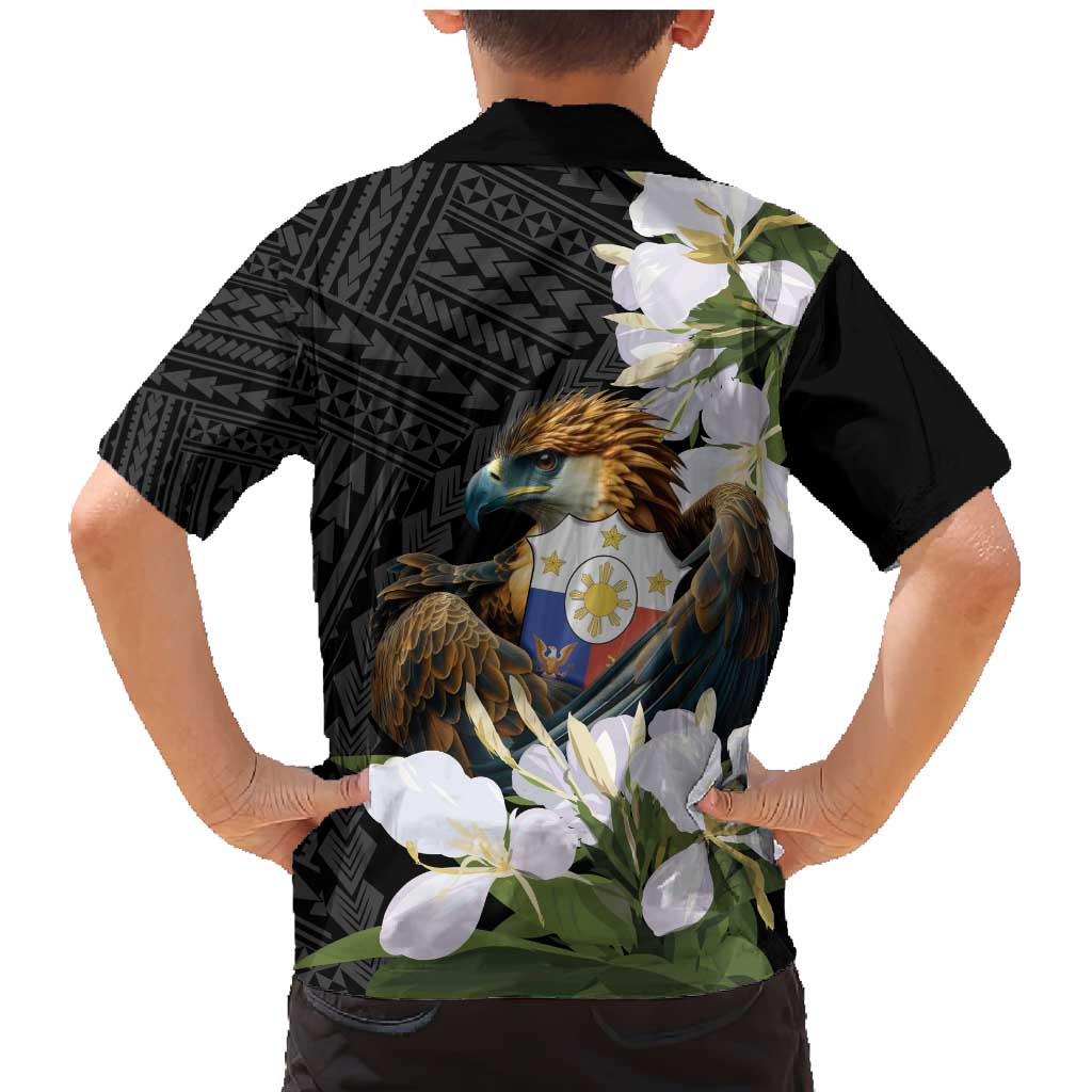 Philippines Eagle with Coat Of Arm Family Matching Mermaid Dress and Hawaiian Shirt Simple Sampaguita Jasmine LT9 - Polynesian Pride