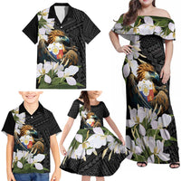 Philippines Eagle with Coat Of Arm Family Matching Off Shoulder Maxi Dress and Hawaiian Shirt Simple Sampaguita Jasmine LT9 - Polynesian Pride
