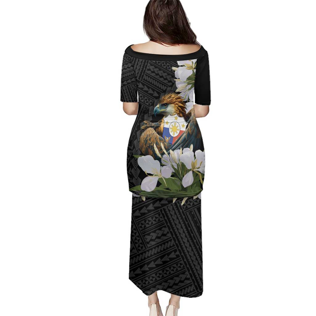 Philippines Eagle with Coat Of Arm Family Matching Puletasi and Hawaiian Shirt Simple Sampaguita Jasmine LT9 - Polynesian Pride