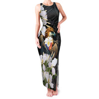 Philippines Eagle with Coat Of Arm Family Matching Tank Maxi Dress and Hawaiian Shirt Simple Sampaguita Jasmine LT9 Mom's Dress Black - Polynesian Pride