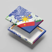 Philippines Flag Canvas Wall Art Sampaguita Jasmine with Polynesian Tribal LT9 - Polynesian Pride