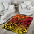 New Zealand Rangatira Custom Area Rug Red and Gold Niho Taniwha Maori Tribal