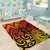 New Zealand Rangatira Custom Area Rug Red and Gold Niho Taniwha Maori Tribal