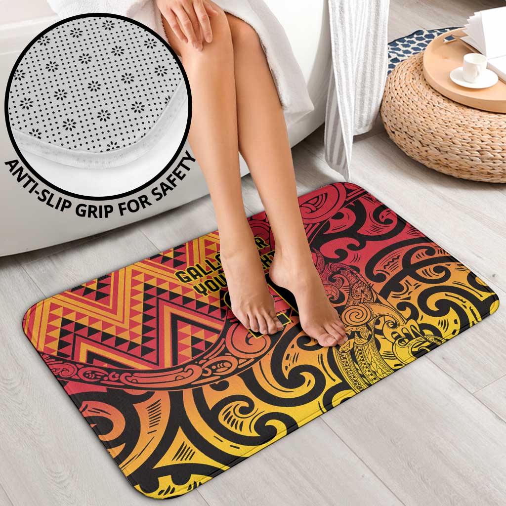 New Zealand Rangatira Custom Bathroom Set Red and Gold Niho Taniwha Maori Tribal - Polynesian Pride