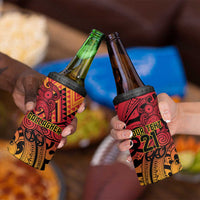 New Zealand Rangatira Custom 4 in 1 Can Cooler Tumbler Red and Gold Niho Taniwha Maori Tribal LT9 - Polynesian Pride