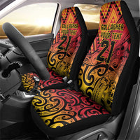 New Zealand Rangatira Custom Car Seat Cover Red and Gold Niho Taniwha Maori Tribal LT9 - Polynesian Pride