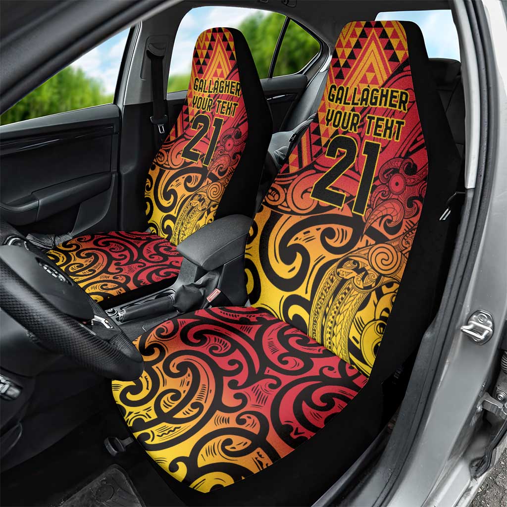 New Zealand Rangatira Custom Car Seat Cover Red and Gold Niho Taniwha Maori Tribal LT9 - Polynesian Pride