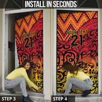 New Zealand Rangatira Custom Door Cover Red and Gold Niho Taniwha Maori Tribal LT9 - Polynesian Pride