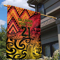 New Zealand Rangatira Custom Garden Flag Red and Gold Niho Taniwha Maori Tribal LT9 - Polynesian Pride
