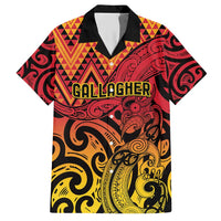 New Zealand Rangatira Custom Hawaiian Shirt Red and Gold Niho Taniwha Maori Tribal LT9 Gold - Polynesian Pride