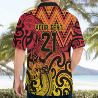 New Zealand Rangatira Custom Hawaiian Shirt Red and Gold Niho Taniwha Maori Tribal LT9 - Polynesian Pride