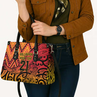 New Zealand Rangatira Custom Leather Bag Red and Gold Niho Taniwha Maori Tribal LT9 - Polynesian Pride