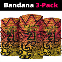 New Zealand Rangatira Custom Neck Gaiter Red and Gold Niho Taniwha Maori Tribal LT9 package One Size: 25*50cm Gold - Polynesian Pride