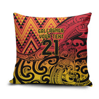 New Zealand Rangatira Custom Pillow Cover Red and Gold Niho Taniwha Maori Tribal LT9 Gold - Polynesian Pride