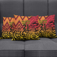 New Zealand Rangatira Custom Pillow Cover Red and Gold Niho Taniwha Maori Tribal LT9 - Polynesian Pride