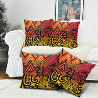 New Zealand Rangatira Custom Pillow Cover Red and Gold Niho Taniwha Maori Tribal LT9 - Polynesian Pride