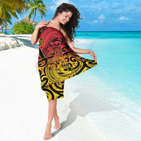 New Zealand Rangatira Custom Sarong Red and Gold Niho Taniwha Maori Tribal LT9 - Polynesian Pride