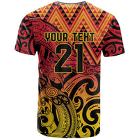 New Zealand Rangatira Custom T Shirt Red and Gold Niho Taniwha Maori Tribal LT9 - Polynesian Pride
