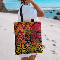 New Zealand Rangatira Custom Tote Bag Red and Gold Niho Taniwha Maori Tribal LT9 - Polynesian Pride
