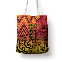 New Zealand Rangatira Custom Tote Bag Red and Gold Niho Taniwha Maori Tribal LT9 - Polynesian Pride