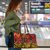 New Zealand Rangatira Custom Travel Bag Red and Gold Niho Taniwha Maori Tribal LT9 - Polynesian Pride