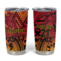 New Zealand Rangatira Custom Tumbler Cup Red and Gold Niho Taniwha Maori Tribal LT9 Gold - Polynesian Pride