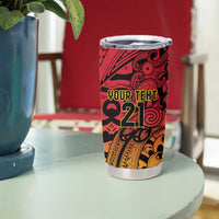 New Zealand Rangatira Custom Tumbler Cup Red and Gold Niho Taniwha Maori Tribal LT9 - Polynesian Pride