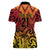 New Zealand Rangatira Custom Women Polo Shirt Red and Gold Niho Taniwha Maori Tribal