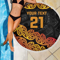 New Zealand Rugby Pacific Custom Beach Blanket Rangatira Maori Kowhaiwhai Pattern