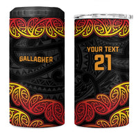 New Zealand Rugby Pacific Custom 4 in 1 Can Cooler Tumbler Rangatira Maori Kowhaiwhai Pattern LT9 One Size: 16 oz Gold - Polynesian Pride