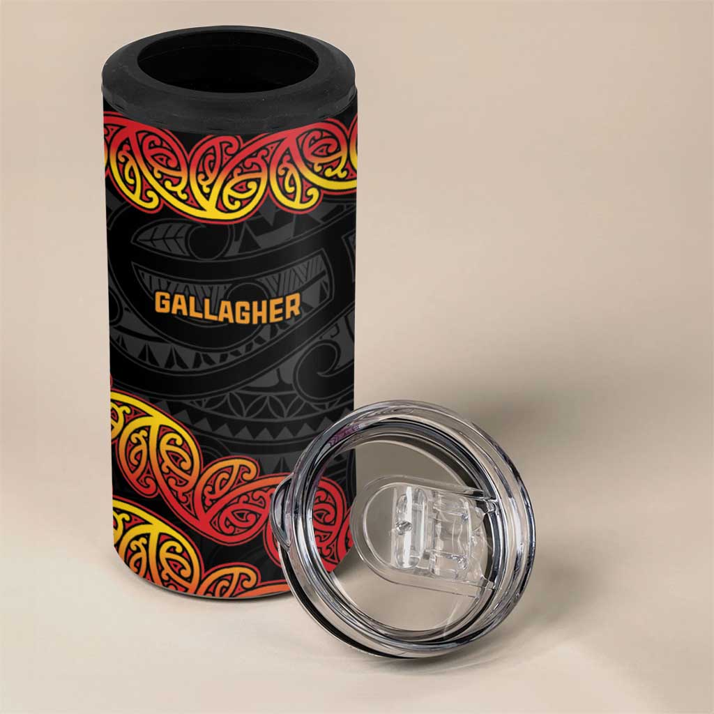 New Zealand Rugby Pacific Custom 4 in 1 Can Cooler Tumbler Rangatira Maori Kowhaiwhai Pattern LT9 - Polynesian Pride