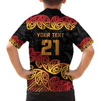 New Zealand Rugby Pacific Custom Family Matching Off The Shoulder Long Sleeve Dress and Hawaiian Shirt Rangatira Maori Kowhaiwhai Pattern LT9 - Polynesian Pride