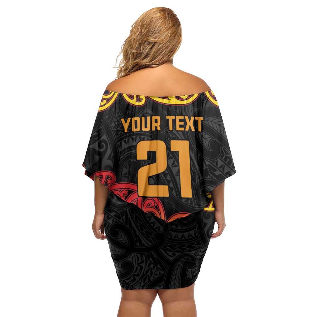 New Zealand Rugby Pacific Custom Family Matching Off Shoulder Short Dress and Hawaiian Shirt Rangatira Maori Kowhaiwhai Pattern LT9 - Polynesian Pride