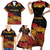 New Zealand Rugby Pacific Custom Family Matching Short Sleeve Bodycon Dress and Hawaiian Shirt Rangatira Maori Kowhaiwhai Pattern LT9 - Polynesian Pride