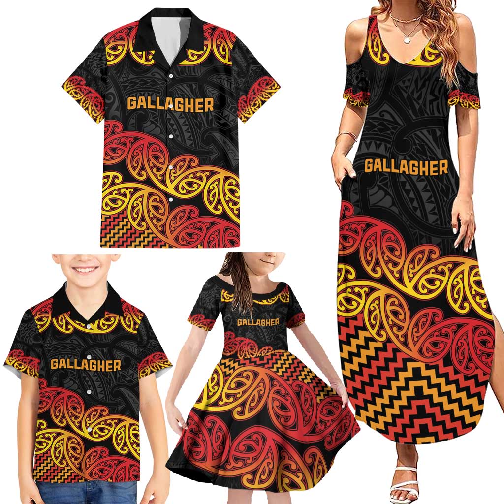 New Zealand Rugby Pacific Custom Family Matching Summer Maxi Dress and Hawaiian Shirt Rangatira Maori Kowhaiwhai Pattern LT9 - Polynesian Pride