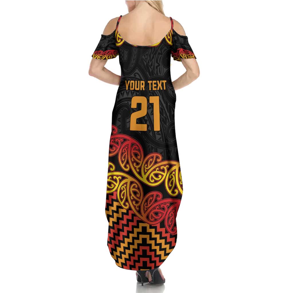 New Zealand Rugby Pacific Custom Family Matching Summer Maxi Dress and Hawaiian Shirt Rangatira Maori Kowhaiwhai Pattern LT9 - Polynesian Pride