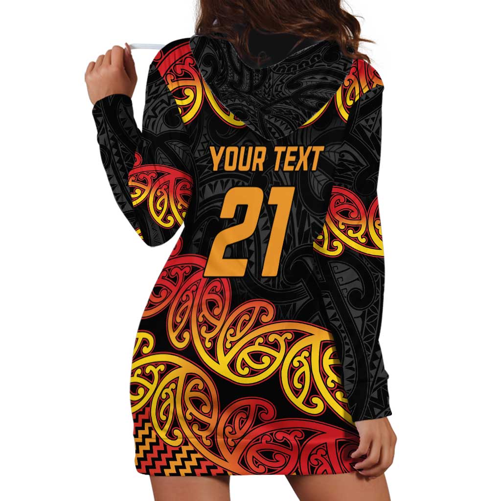New Zealand Rugby Pacific Custom Hoodie Dress Rangatira Maori Kowhaiwhai Pattern LT9 - Polynesian Pride