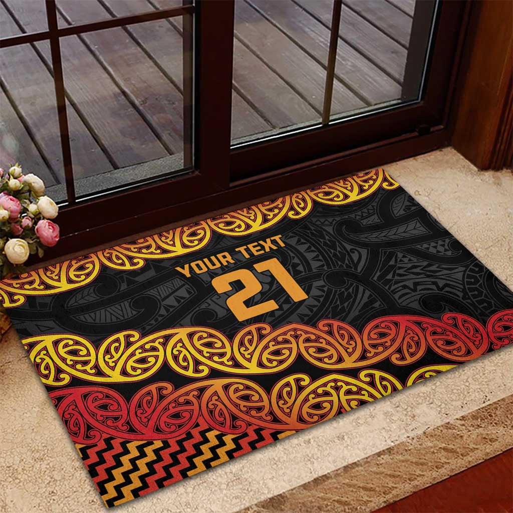 New Zealand Rugby Pacific Custom Rubber Doormat Rangatira Maori Kowhaiwhai Pattern