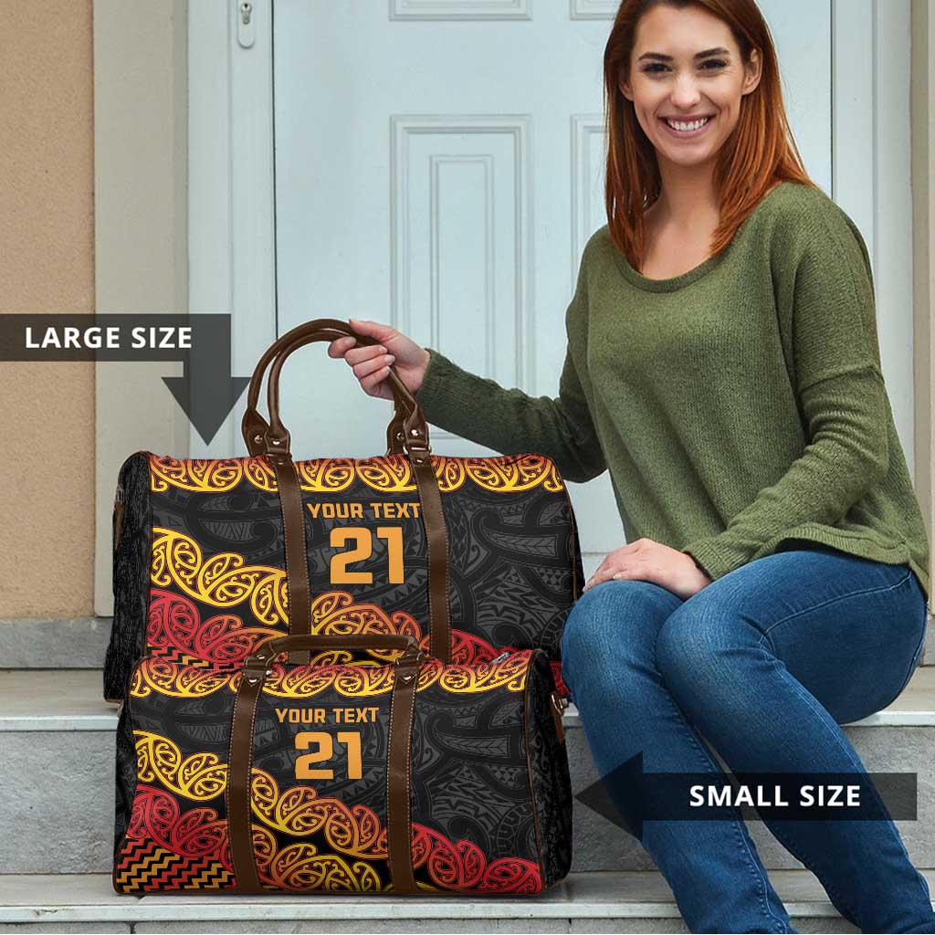 New Zealand Rugby Pacific Custom Travel Bag Rangatira Maori Kowhaiwhai Pattern - Polynesian Pride