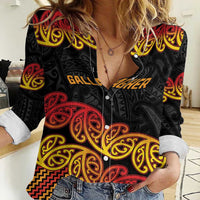 New Zealand Rugby Pacific Custom Women Casual Shirt Rangatira Maori Kowhaiwhai Pattern