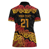 New Zealand Rugby Pacific Custom Women Polo Shirt Rangatira Maori Kowhaiwhai Pattern LT9 - Polynesian Pride