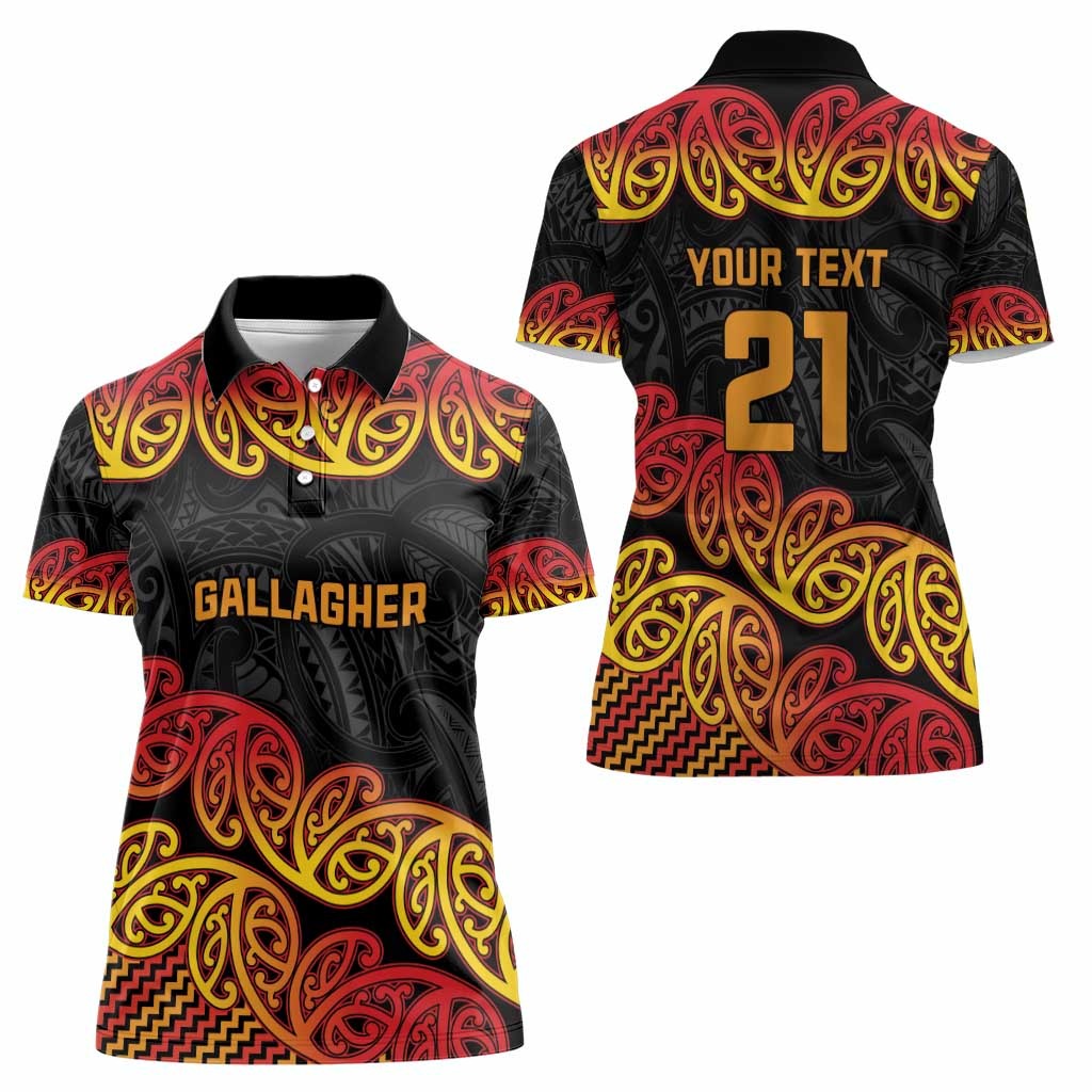 New Zealand Rugby Pacific Custom Women Polo Shirt Rangatira Maori Kowhaiwhai Pattern LT9 - Polynesian Pride