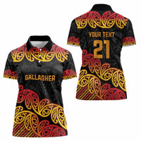 New Zealand Rugby Pacific Custom Women Polo Shirt Rangatira Maori Kowhaiwhai Pattern LT9 - Polynesian Pride