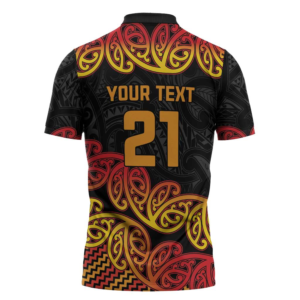 New Zealand Rugby Pacific Custom Zipper Polo Shirt Rangatira Maori Kowhaiwhai Pattern LT9 - Polynesian Pride