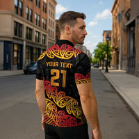 New Zealand Rugby Pacific Custom Zipper Polo Shirt Rangatira Maori Kowhaiwhai Pattern LT9 - Polynesian Pride