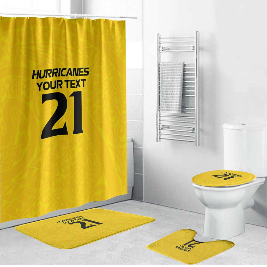 New Zealand Rugby Pacific Custom Bathroom Set Hau Awhiowhio Maori Tribal Tattoo LT9 Bathroom Set (4 pcs) Gold - Polynesian Pride